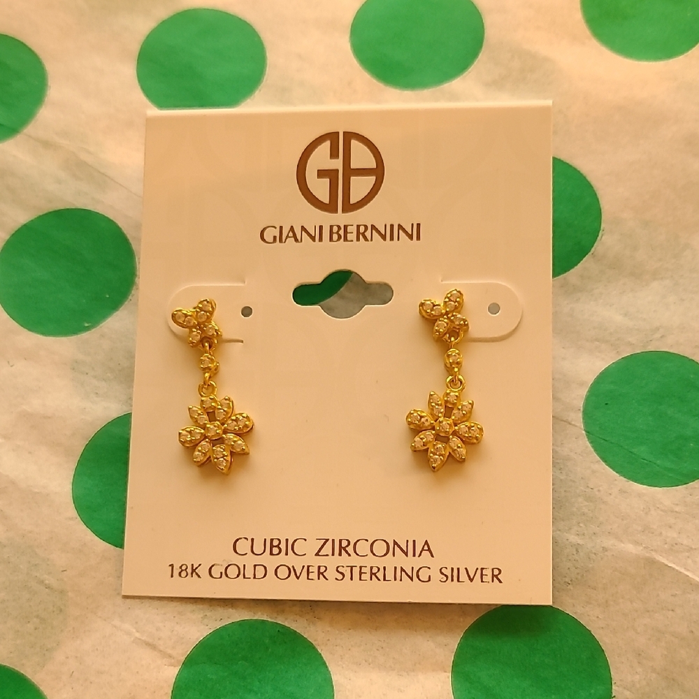 Giani Bernini Gold Floral Drop Earrings